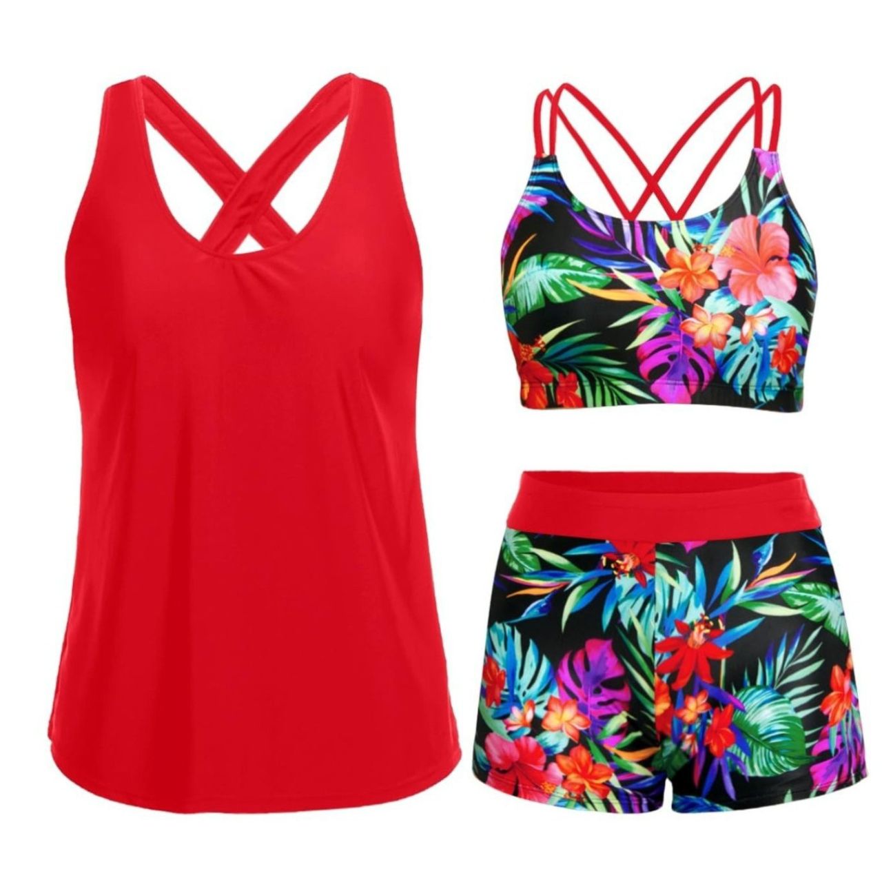 🔥LAST DAY 49%OFF🔥Three Piece Tankini™ with Shorts🩱