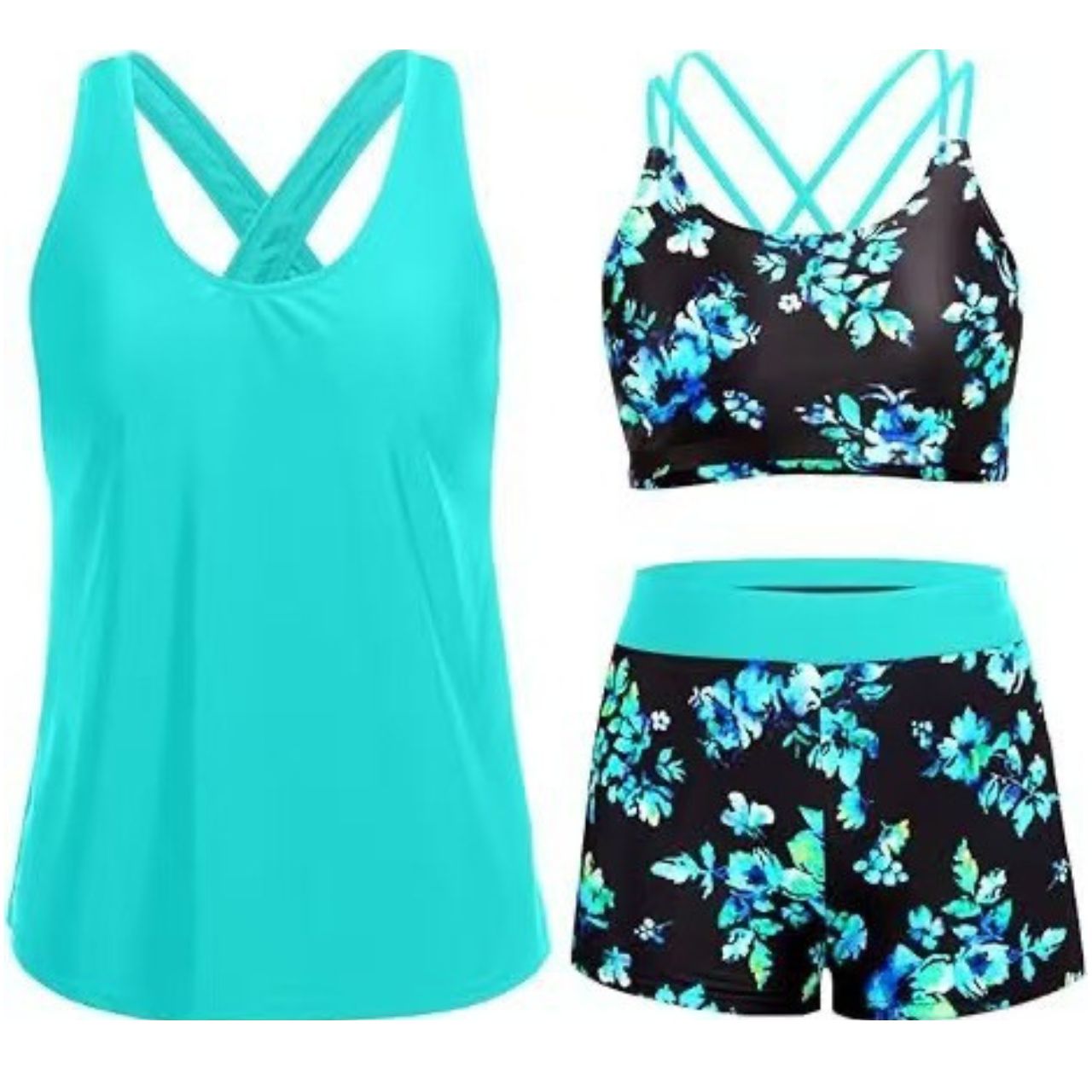 🔥LAST DAY 49%OFF🔥Three Piece Tankini™ with Shorts🩱