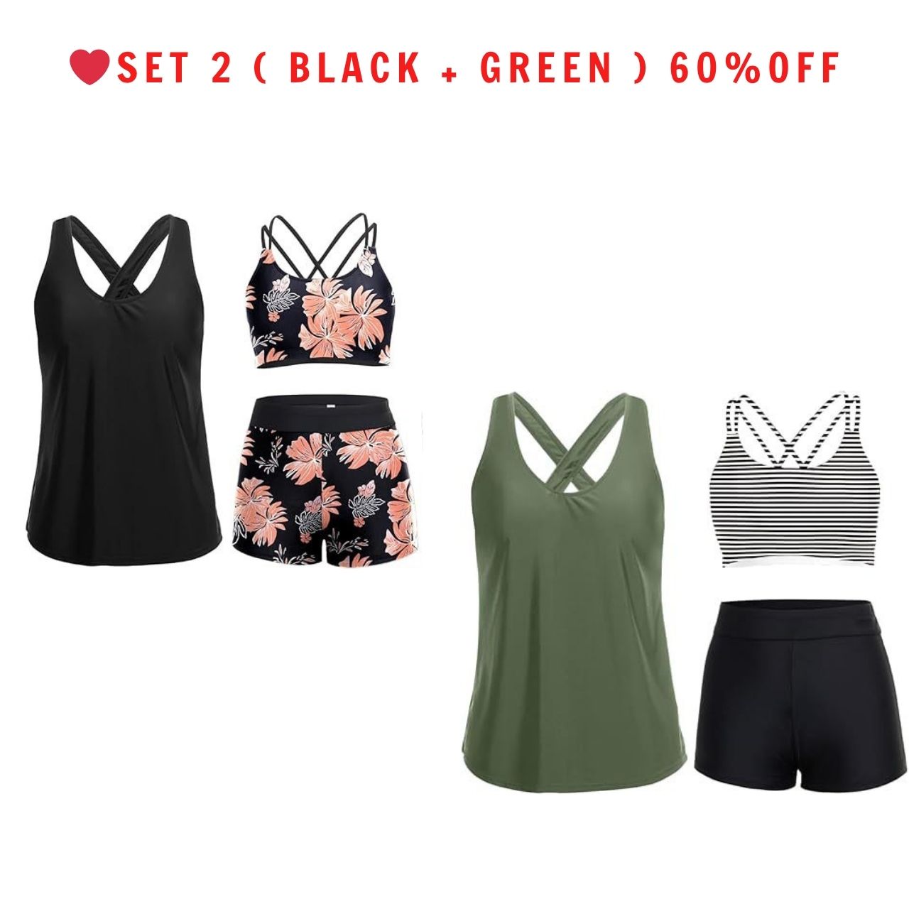 🔥LAST DAY 49%OFF🔥Three Piece Tankini™ with Shorts🩱