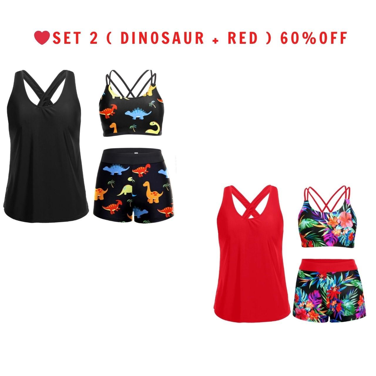 🔥LAST DAY 49%OFF🔥Three Piece Tankini™ with Shorts🩱